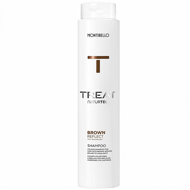 Shampoo for Colored Hair with Brown Shade - Montibello Treat NaturTech Color Reflect Brown — photo N1