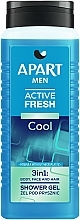 Refreshing Shower Gel 3in1 - Apart Natural Men Active Fresh Cool Shower Gel — photo N1