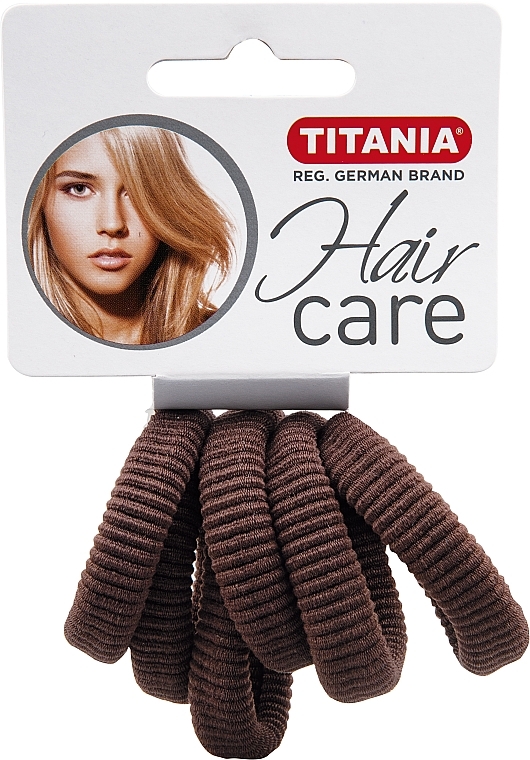 Medium Elastic Hair Band, brown - Titania — photo N1