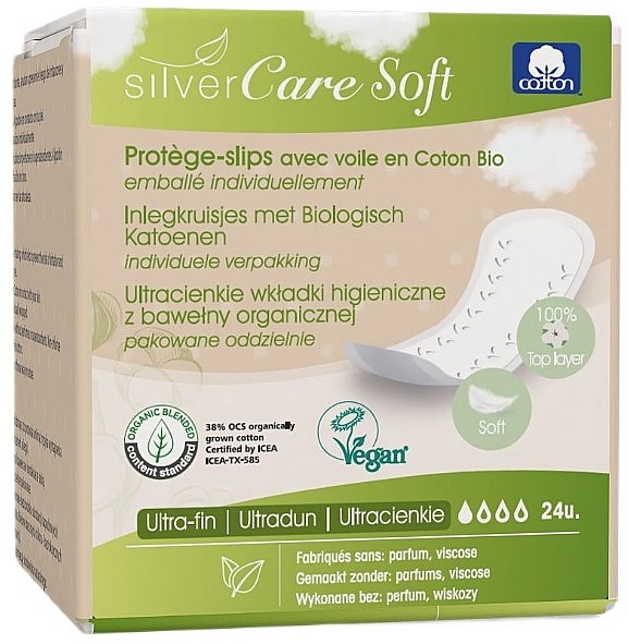 Anatomical Shape Ultra-Thin Hygienic Pads, 24 pcs. - Masmy Silver Care Soft — photo N1