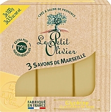 Fragrances, Perfumes, Cosmetics 3 Traditional Glycerin Soaps - Le Petit Olivier 3 traditional Marseille soaps Glycerin