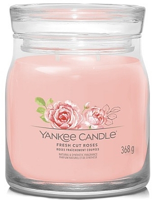 Scented Candle in Jar 'Fresh Cut Roses', 2 wicks - Yankee Candle Singnature — photo N1