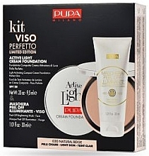 Fragrances, Perfumes, Cosmetics Set - Pupa Kit Viso Perfetto Active Light Cream Foundation Compact And Maschera Peel Off Illuminante