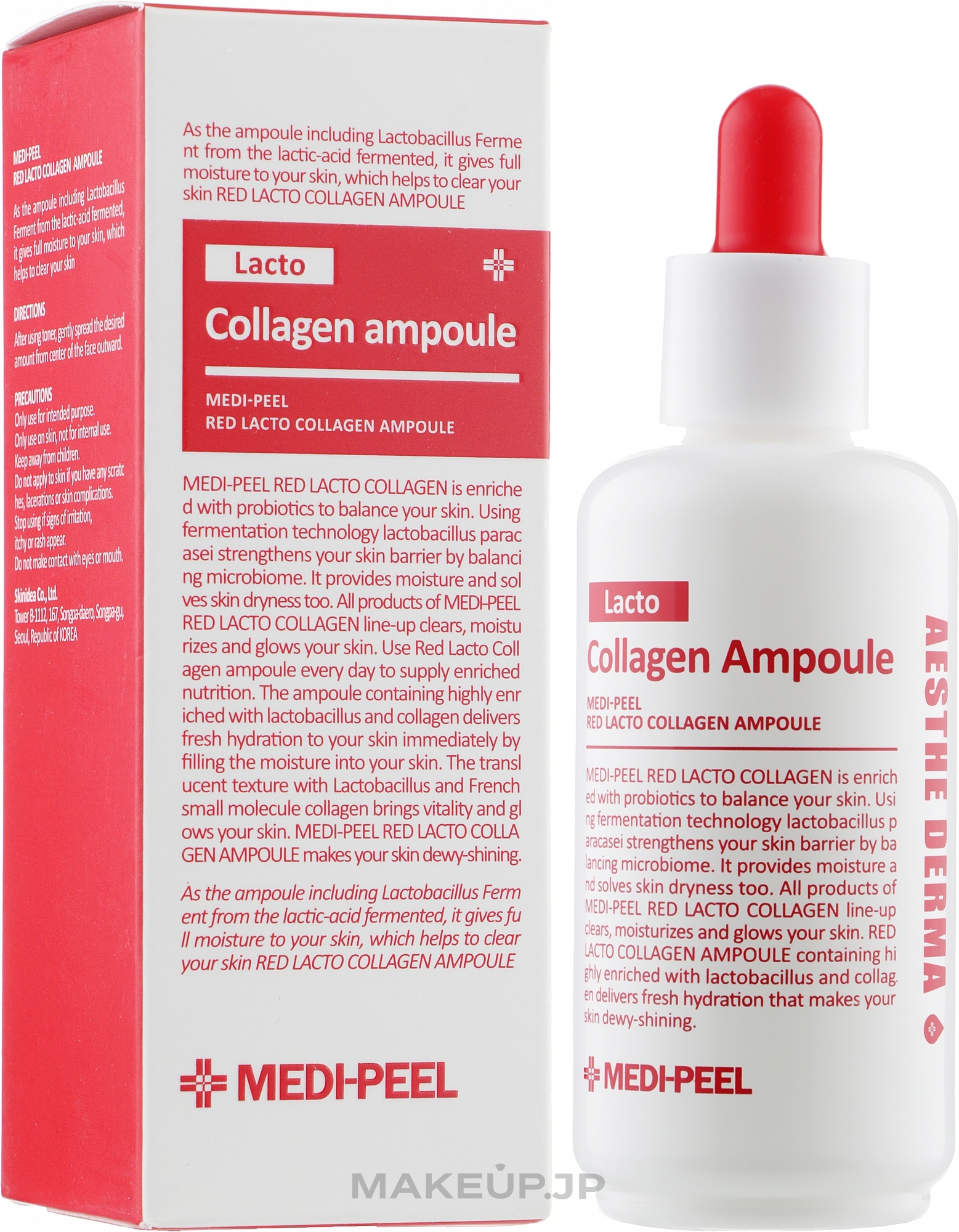 Ampoule Serum with Collagen & Bifidobacteria - MEDIPEEL Red Lacto Collagen Ampoule — photo 70 ml