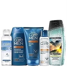 Fragrances, Perfumes, Cosmetics Set - Avon Care Men (h/gel/100ml + shampoo/200ml + shave/gel/150ml + essent/aftershave/100ml + shampoo/b/gel/250ml)