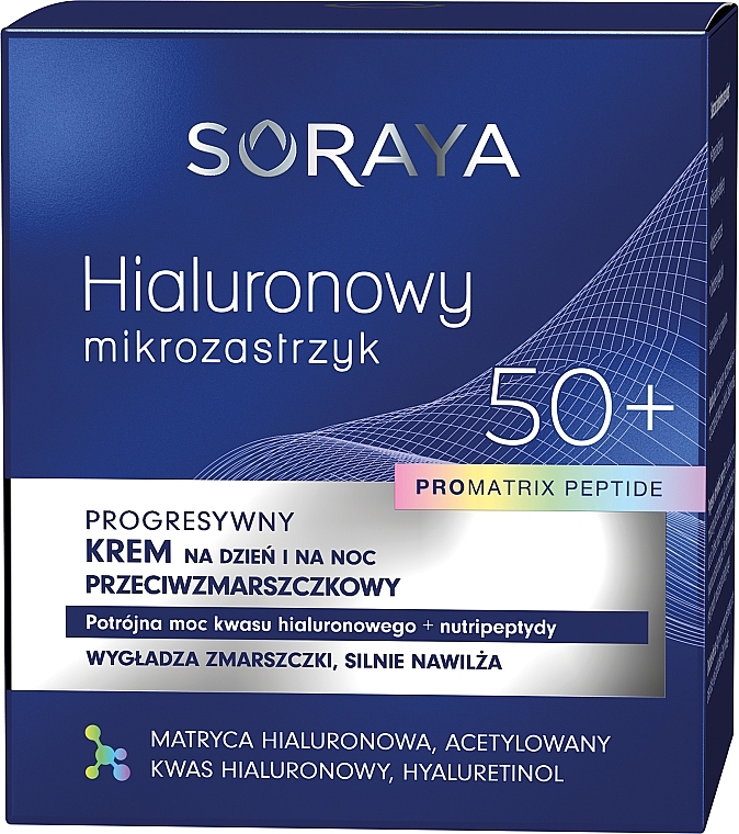 アンチリンクルフェイスクリーム 50+ - Soraya Hyaluronic Microinjection Pro Matrix Peptide Anti-Wrinkle Cream — photo N2