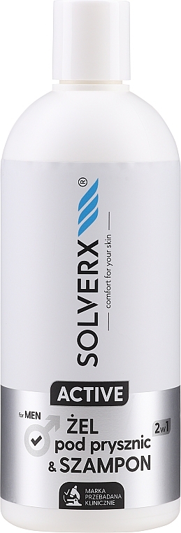 Men Shower Gel & Shampoo 2in1 - Solverx Men 2-in-1 Shower And Shampoo — photo N1