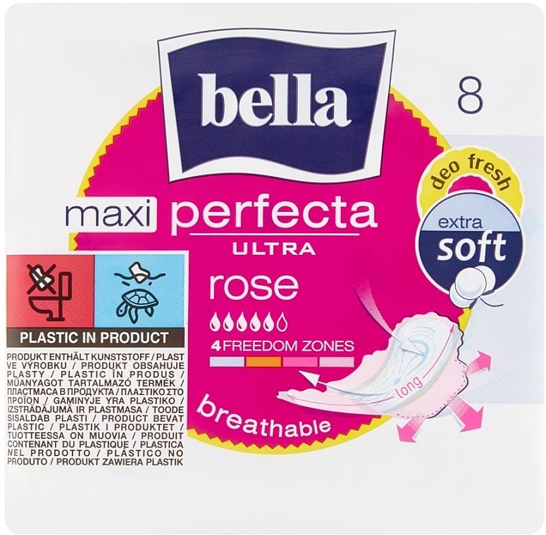 Sanitary Pads Perfecta Ultra Maxi Rose, 8 pcs. - Bella — photo N1