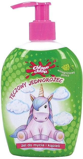 Kids Shower Gel "Rainbow Unicorn", grape punch - Chlapu Chlap Bath & Shower Gel — photo N1