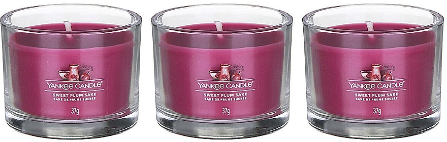 Scented Candle Set "Sweet Plum Sake" - Yankee Candle Sweet Plum Sake (candle/3x37g) — photo N5