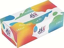 Fragrances, Perfumes, Cosmetics Two-Layer Tissues 'Friendly', 150 pcs, in a white-orange box - Elfi Maxi Box