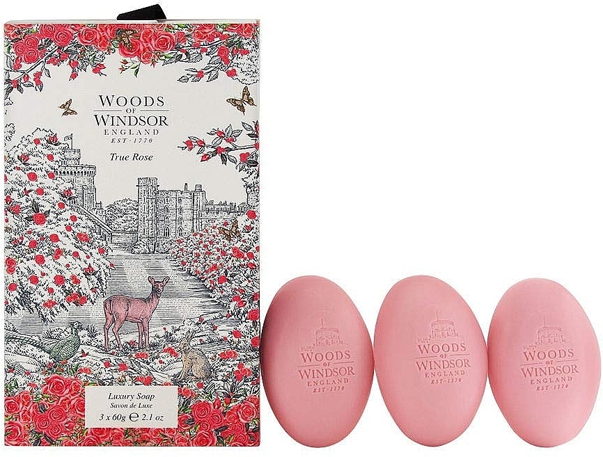 Woods of Windsor True Rose - Soap Set (soap/3 x 60g) — photo N1