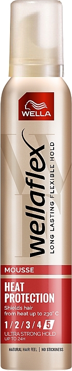 Hair Styling Mousse - Wella Wellaflex Heat Protection Spray — photo N1