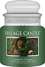 Fragrances, Perfumes, Cosmetics Scented Candle in Jar 'Cardamom and Cypress', glass lid - Village Candle Cardamom & Cypress