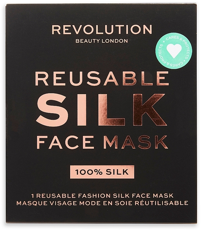 Protective Silk Face Mask, black - Makeup Revolution Re-useable Fashion Silk Face Coverings Black — photo N2