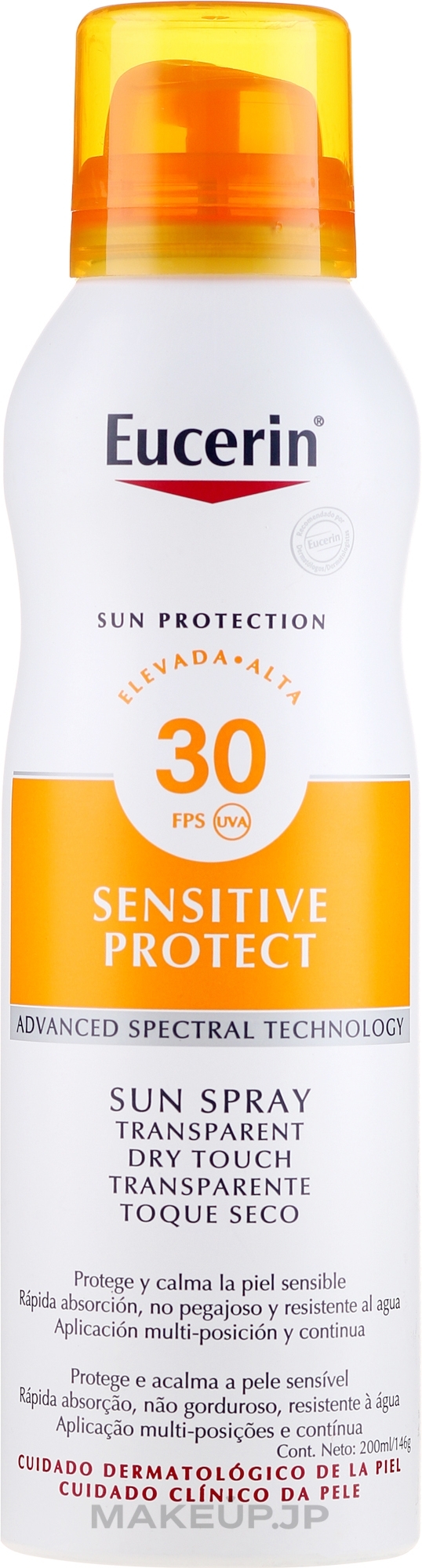 Sunscreen Body Spray - Eucerin Sun Protection Transparent Sun Spray Dry Touch SPF 30 — photo 200 ml