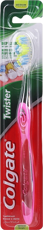 Toothbrush, medium, 24262, pink - Colgate Twister Medium Toothbrush — photo N1