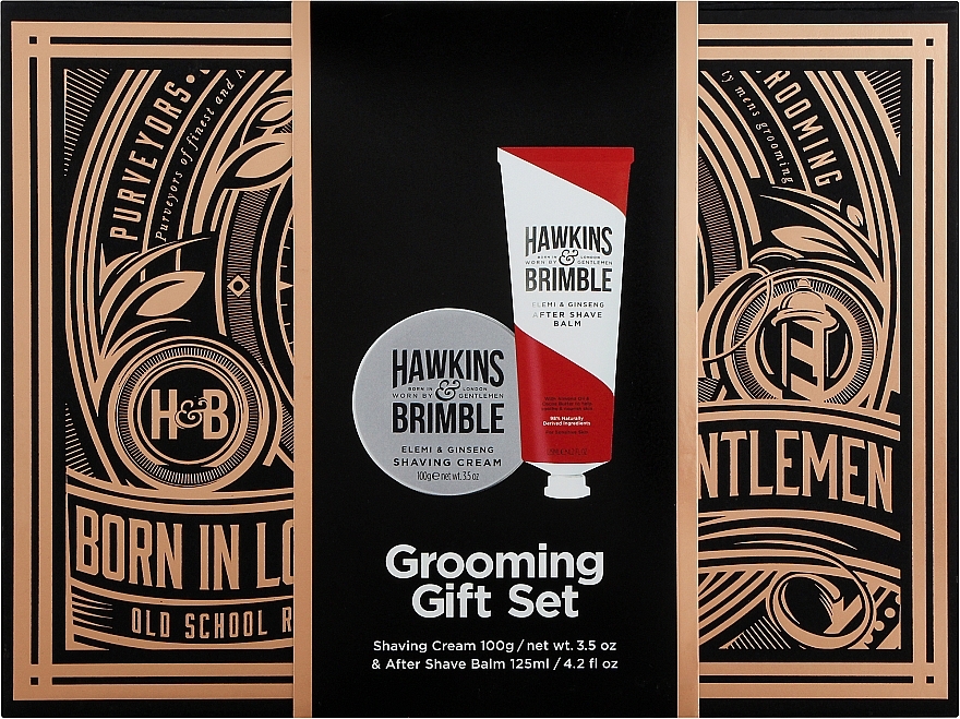 Shaving Gift Box - Hawkins & Brimble Shaving Gift Box (shaving/cr/100ml + ash/balm/125ml) — photo N1