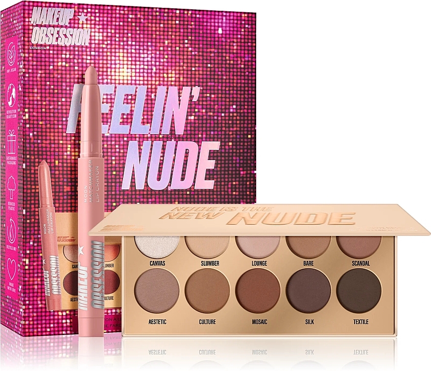 Makeup Obsession Gift Set Feelin' Nude (eye/palette/13g + lip/cr/1g) - Set — photo N1