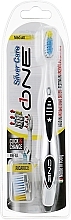 Fragrances, Perfumes, Cosmetics Medium-Hard Toothbrush with Replaceable Head 'One', black - Silver Care