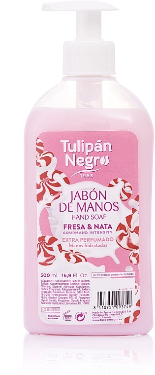 Strawberry Hand Cream Soap - Tulipan Negro Strawberry Cream Hand Soap — photo N1