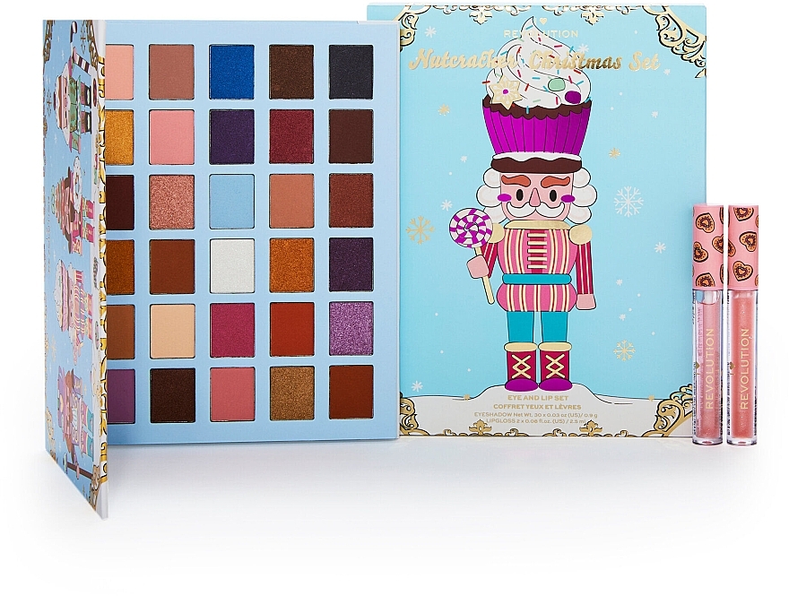 I Heart Revolution Christmas Nutcracker Makeup Gift Set - I Heart Revolution Christmas Nutcracker Makeup Gift Set (shadow palette/30x0.9g + lip gloss/2x2.5ml) — photo N4