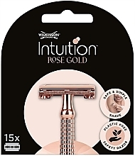 Safety Razor Blades, 15 pcs. - Wilkinson Sword Intuition Rose Gold — photo N3