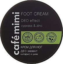 Fragrances, Perfumes, Cosmetics Foot Cream with Cypress and Zinc "Deo-Effect" - Cafe Mimi Foot Cream Deo Effect 