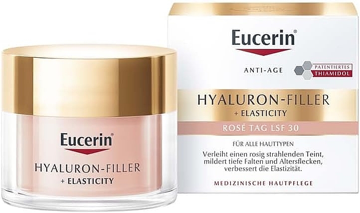 Anti-Aging Day Face Cream - Eucerin Hyaluron Filler+ Elasticity Rose Day Cream SPF30 — photo N1