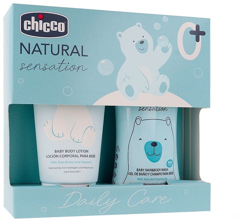 Set - Chicco Natural Sensation Daily Care Set (gel/wash/200ml + b/lot/150ml) — photo N2