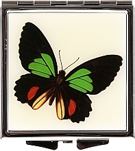 Fragrances, Perfumes, Cosmetics Compact Mirror "Butterflies" 85420, green-red - Top Choice