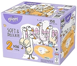 Baby Diapers 3-6 kg, size 2 Mini, 156 pcs - Bella Baby Happy Soft & Delicate — photo N1