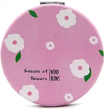 Fragrances, Perfumes, Cosmetics Round Cosmetic Mirror 'Flower', 24707, pink - Omkara