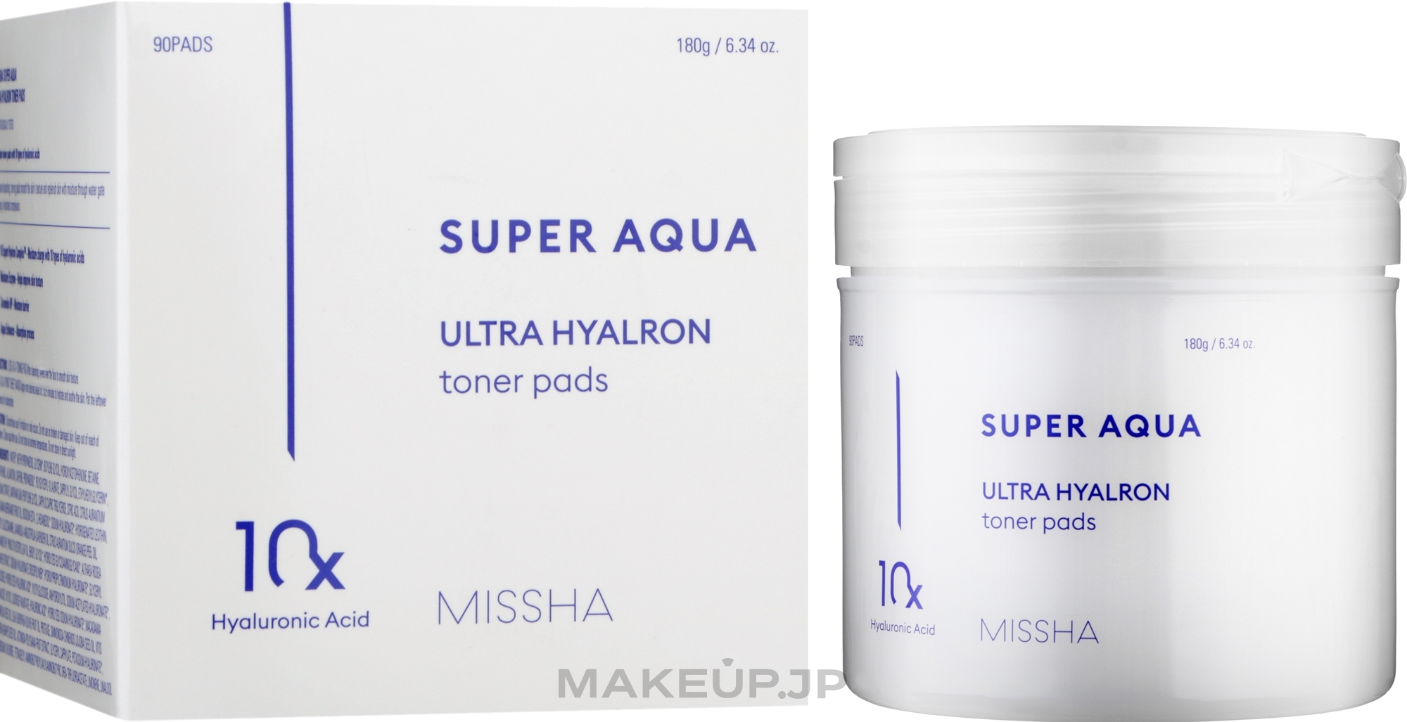 Moisturizing Hyaluronic Acid Complex Pads - Missha Super Aqua Ultra Hyalron Toner Pads — photo 90 szt.