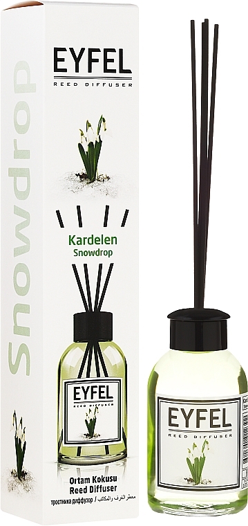 Reed Diffuser "Lily of the Valley" - Eyfel Perfume Reed Diffuser Snowdrop — photo N1