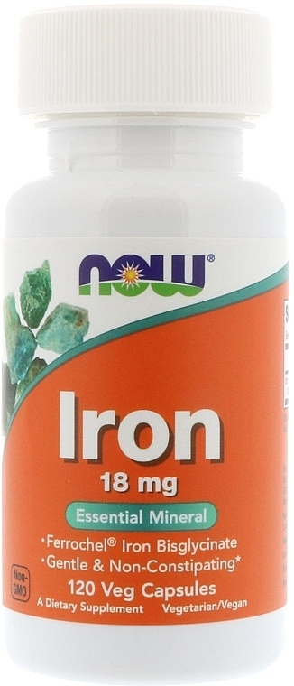 Capsules "Iron", 18 mg - Now Foods Iron — photo N1