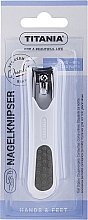 Fragrances, Perfumes, Cosmetics Chrome-Plated Nail Clipper, white and dark grey - Titania