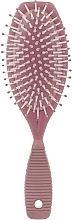 Massaging Hair Brush 10 rows, pink - Titania — photo N1