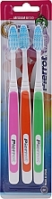 Toothbrush Set "Coloros", pink + orange + green - Pierrot New Active — photo N1