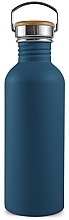 Fragrances, Perfumes, Cosmetics 1l Stainless Steel Water Bottle with Bamboo Lid, blue - Bambaw