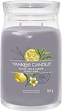 Scented Candle in Jar 'Black Tea & Lemon', 2 wicks - Yankee Candle Singnature — photo N1