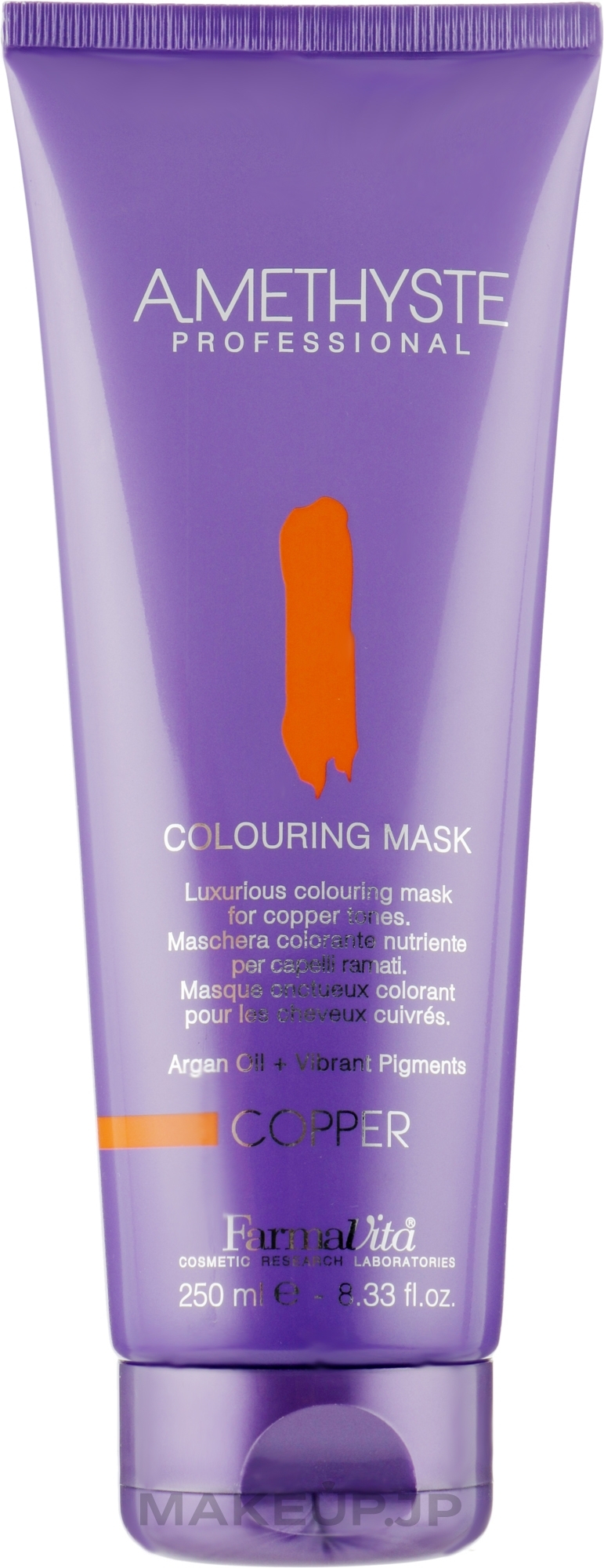 Tinting Hair Mask for Silver Shades - FarmaVita Amethyste Colouring Mask Copper — photo 250 ml