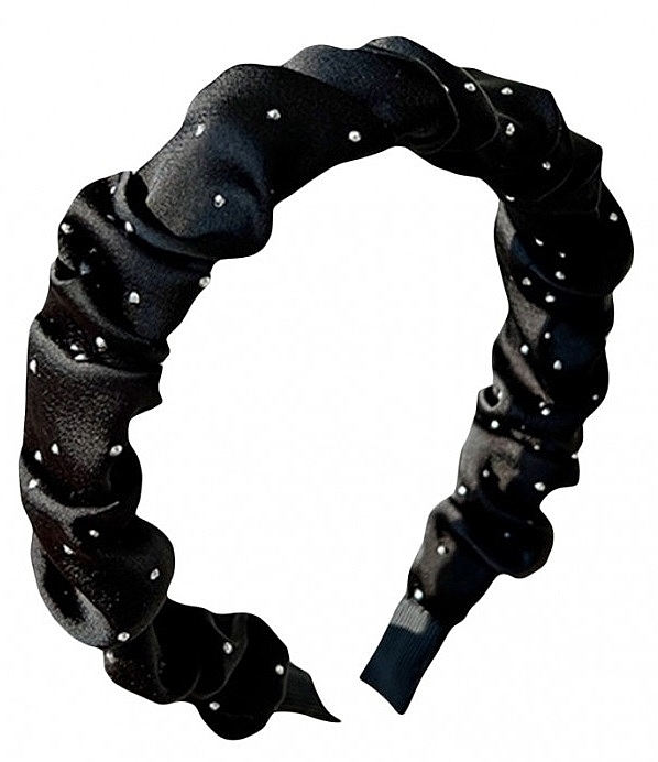 Rhinestone Hair Head Band, O500, Black - Ecarla — photo N1