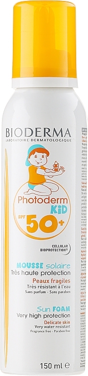 Kids Sunscreen Mousse - Bioderma Photoderm KiD Mousse SPF 50+ — photo N1
