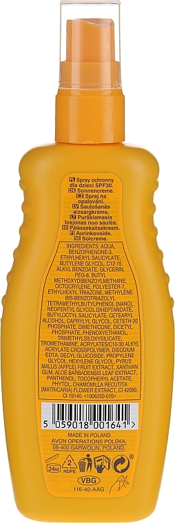 Kids Protective Waterproof Lotion SPF 30 - Avon Care Sun+ Spray — photo N2