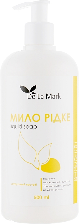 Liquid Hand Soap "Citrus Mood" - De La Mark — photo N1