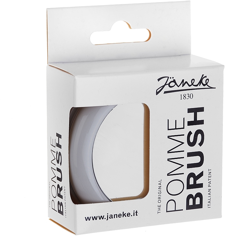 Compact Hair Brush, d 84 mm, gray - Janeke The Original Pomme Brush With Mirror — photo N1