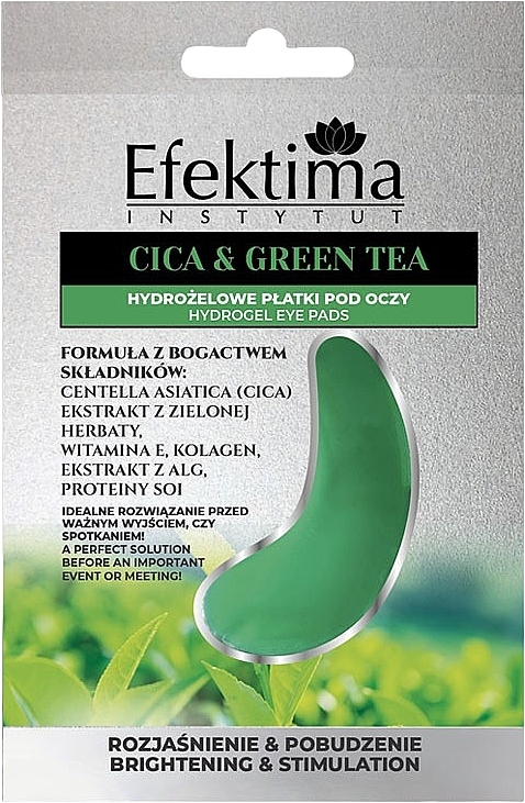 GIFT! Hydrogel Eye Patches - Efektima Instytut Hydrogel Eye Pads Cica & Green Tea — photo N2