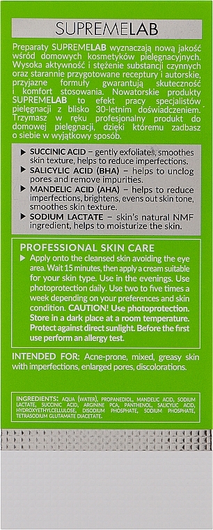 Face Serum - Bielenda Professional Supremelab Night Exfoliating & Correcting Concentrate AHA BHA And Succinic Acid 10% — photo N3