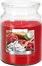 Premium Scented Candle in Jar 'Raspberry & White Lavender' - Bispol Premium Aura Raspberry & White Lavender — photo N1